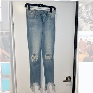 L’AGENCE High Line High-Rise Distressed Stretch Skinny Jeans - Size 23